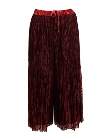 Zucca red pleated wide trousers with purple polka dots on discount sales online