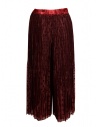 Zucca red pleated wide trousers with purple polka dots shop online womens trousers
