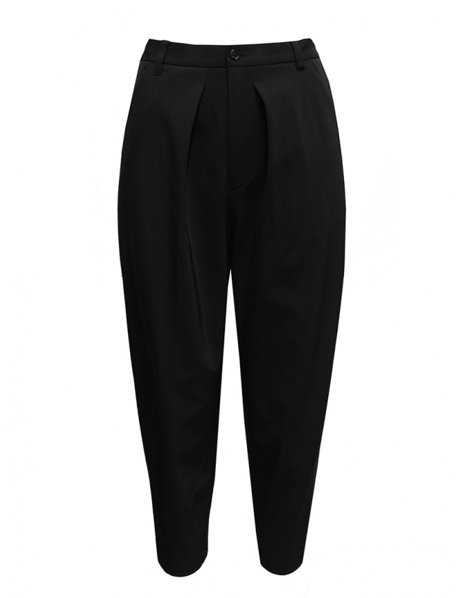 Zucca black shiny trousers with pleats ZU09FF265 26 BLACK womens trousers online shopping