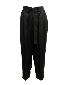 Womens trousers online: Zucca matt black trousers with pleats