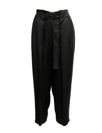 Zucca matt black trousers with pleats on discount sales online