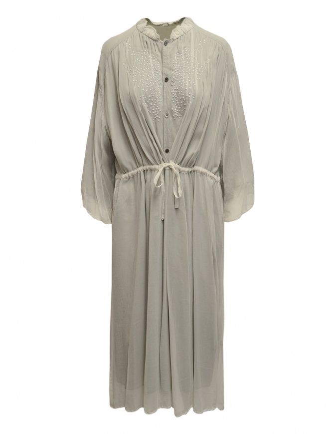 Zucca long grey sheer dress with long sleeves