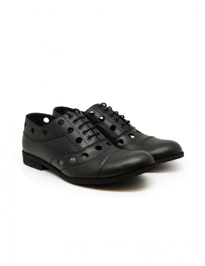 Zucca perforated lace-up shoes in black ZU17AJ409 26 BLACK womens shoes online shopping