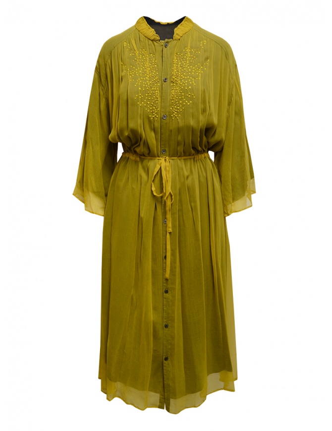 Zucca vestito lungo velato color senape ZU09FH021 07 MUSTARD abiti donna online shopping