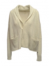 Ma'ry'ya cardigan in lana color bianco grezzo YFK034 1ICE