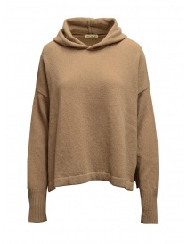 Women s knitwear online: Ma'ry'ya hooded sweater in beige wool