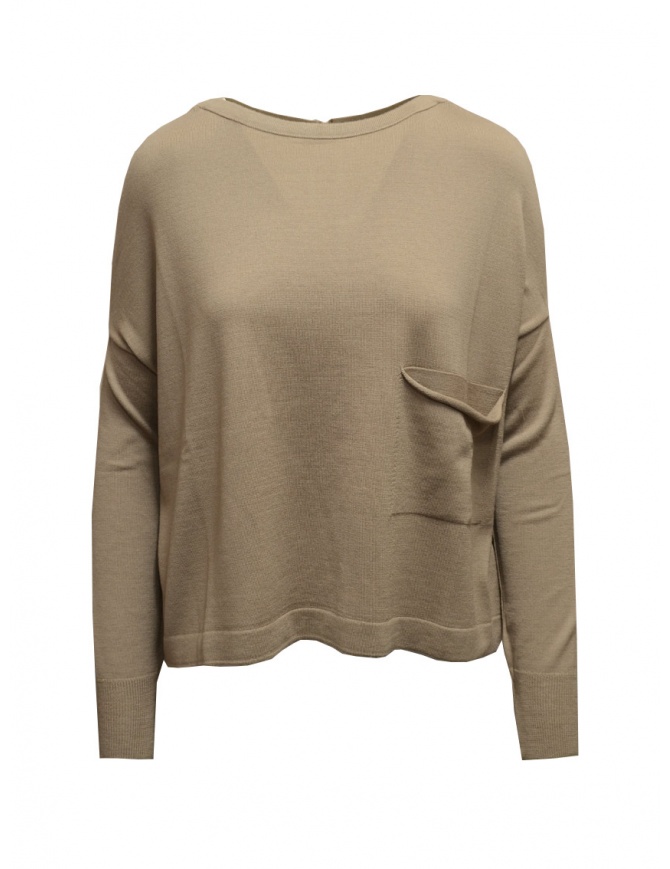 Ma'ry'ya boxy sweater in walnut merino wool YFK044 5NOCE women s knitwear online shopping
