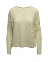 Ma'ry'ya maglia in lana merino bianca con tasca frontale acquista online YFK044 1WHITE