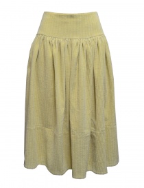 Sara Lanzi gonna in velluto a coste color banana 05B.05 BANANA order online