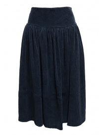 Sara Lanzi gonna blu in velluto a coste 05B.08 MIDNIGHT BLUE order online