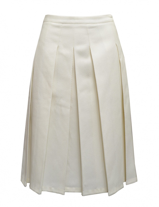 Sara Lanzi white pleated A-line skirt 03C.01 MILK womens skirts online shopping