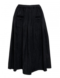 Sara Lanzi skirt in very fine ribbed black velvet 04E.09 BLACK