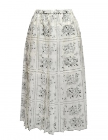 Sara Lanzi gonna a pieghe bianca a fiori neri 03F.29 WILD BERRY PR order online