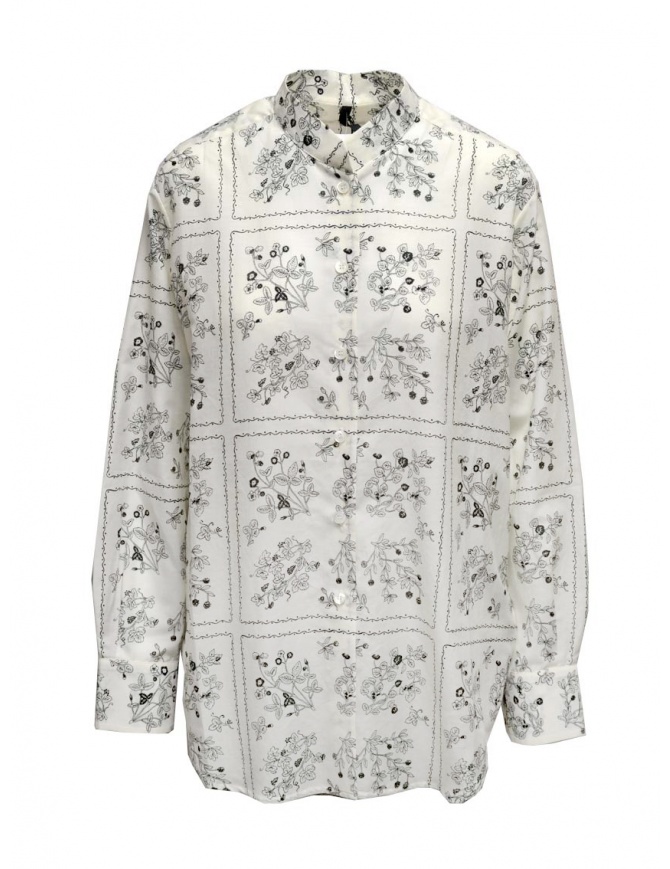 Sara Lanzi camicia bianca a fiori neri 05F.29 WILD BERRY PR camicie donna online shopping