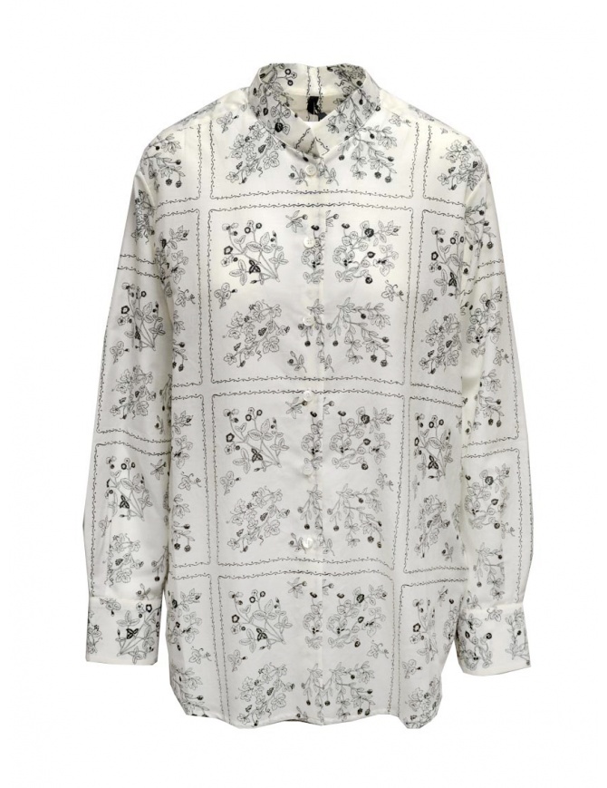 Sara Lanzi women's white shirt with black flowers