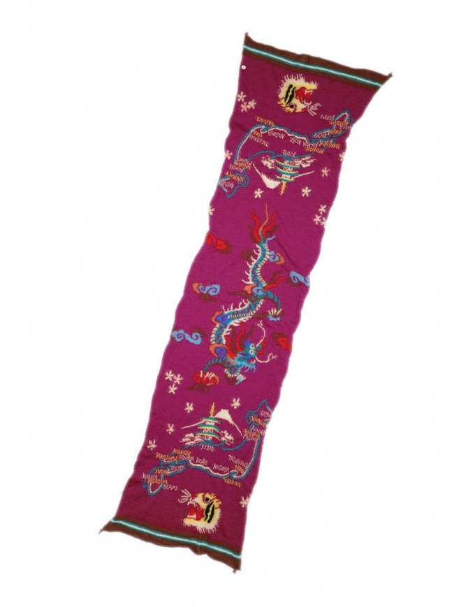 Kapital Happy sciarpa in lana viola con dragone K2110XG522 PURPLE Kapital Happy sciarpa in lana viola con dragone K2110XG522 PURPLE sciarpe online shopping