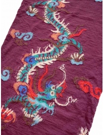 Kapital Happy sciarpa in lana viola con dragone prezzo