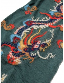 Kapital Happy green wool scarf with dragon price