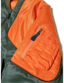 Kapital bomber-cuscino color khaki e arancio giubbini uomo prezzo