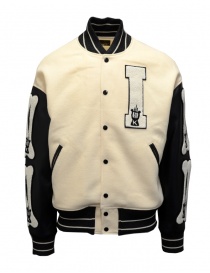 Giubbini uomo online: Kapital I-Five Varsity giacca bomber in lana maniche in pelle