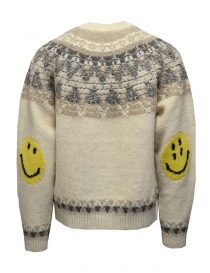 Kapital maglione in lana ecru con Smilie sui gomiti acquista online