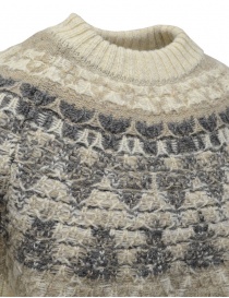 Kapital ecru wool sweater with Smilie on the elbows men s knitwear buy online