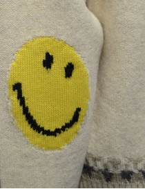Kapital maglione in lana ecru con Smilie sui gomiti maglieria uomo prezzo