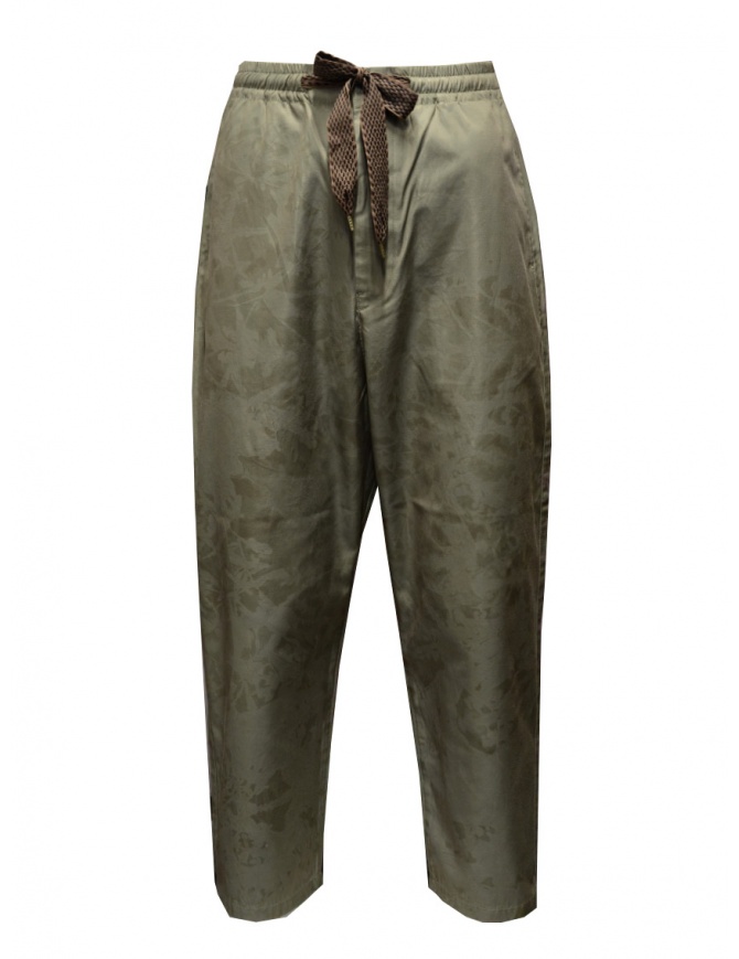 Kapital khaki trousers with elastic and drawstring K2109LP106 KHAKI mens trousers online shopping