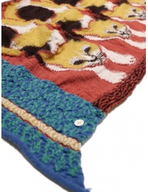 Kapital Japan Mike Happy sciarpa in lana rossa con gatti prezzo