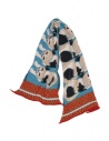 Kapital Japan Mike Happy blue wool scarf with cats shop online scarves
