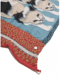 Kapital Japan Mike Happy blue wool scarf with cats price