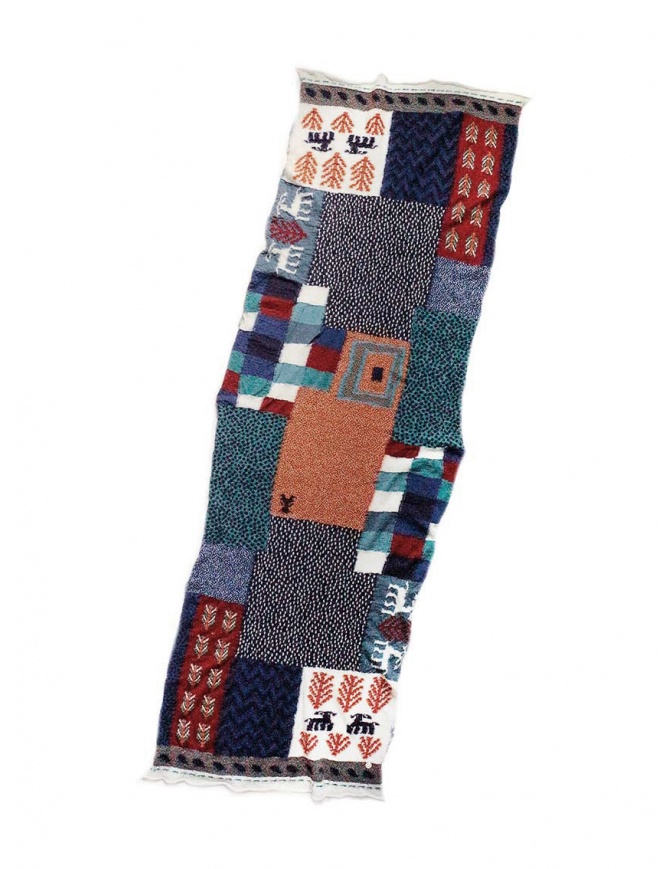 Kapital Village Gabbeh turquoise multicolored scarf EK-1465 TURQUOISE scarves online shopping