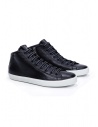 Leather Crown EARTH sneakers alte in pelle nera acquista online MLC133 20119