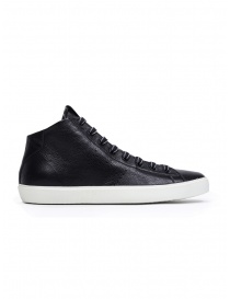 Leather Crown EARTH mid top black leather sneakers