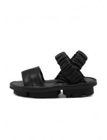 Trippen Synchron black leather sandals with elasticated straps