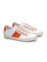 Leather Crown STUDLIGHT sneakers borchiate bianche e arancioni acquista online WLC148 20138