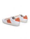 Leather Crown STUDLIGHT studded sneakers in white and orange shop online womens shoes