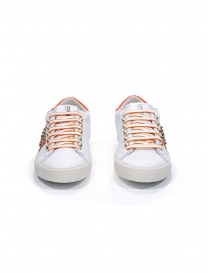 Leather Crown STUDLIGHT studded sneakers in white and orange price