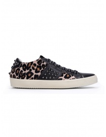 Leather Crown STUDLIGHT studded leopard sneakers