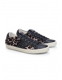Leather Crown STUDLIGHT sneakers leopardate con borchie WLC148 20148 ordine online