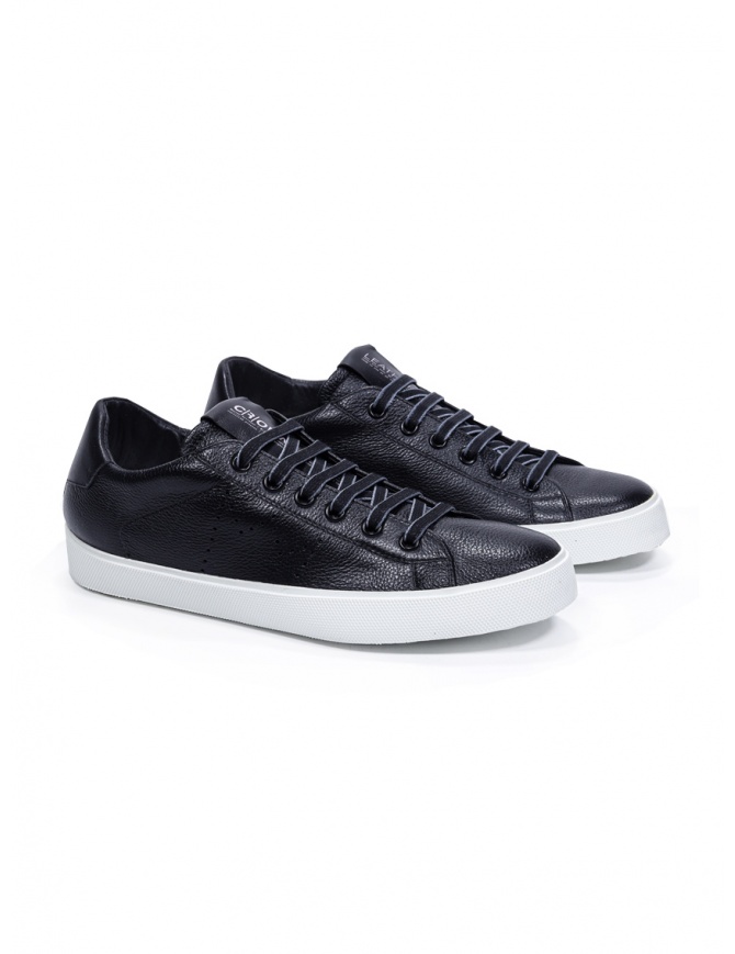 Leather Crown PURE low sneakers in black leather WLC136 20119 womens shoes online shopping