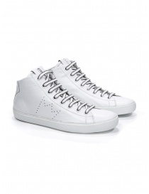 Leather Crown EARTH mid top white sneakers WLC133 20114