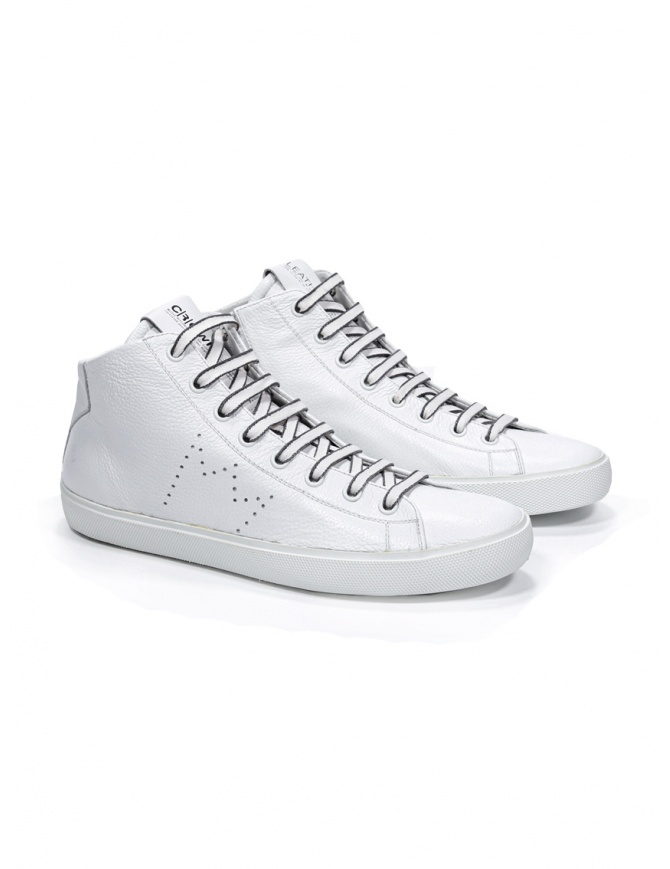 Leather Crown EARTH mid top white sneakers WLC133 20114