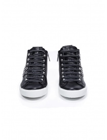 Leather Crown STUDBORN black studded mid top sneakers womens shoes buy online