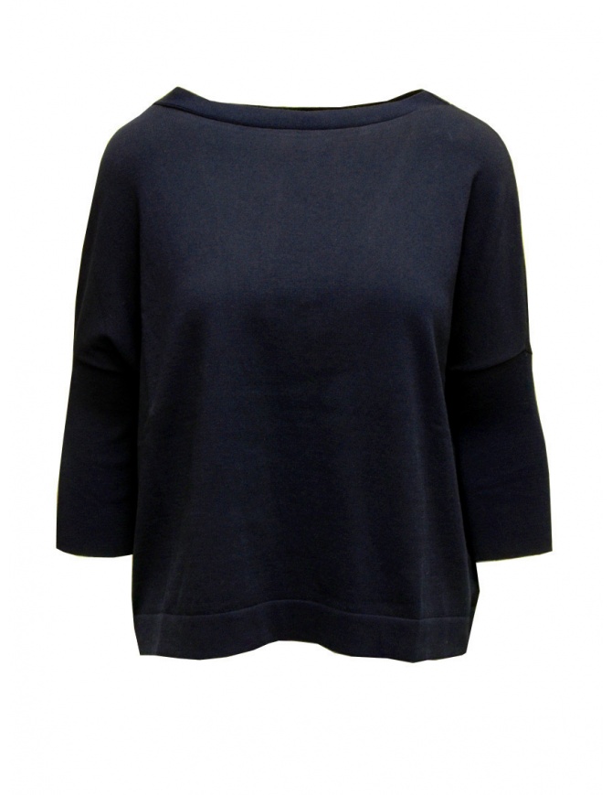 Ma'ry'ya sweater open back slit in blue color YGK024 12NAVY women s knitwear online shopping
