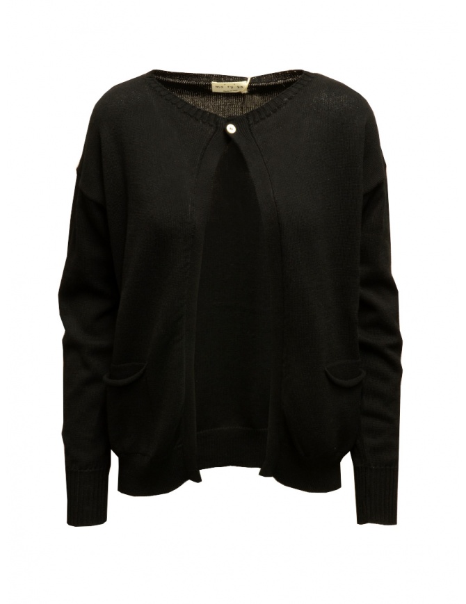 Ma'ry'ya pullover Rebecca nero con bottone YGK038 6BLACK maglieria donna online shopping