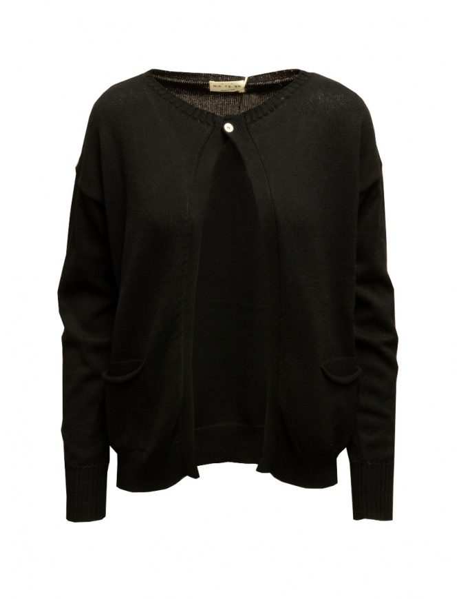 Ma'ry'ya Rebecca black pullover with button YGK038 6BLACK women s knitwear online shopping