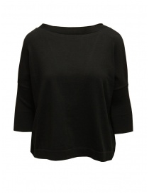 Ma'ry'ya black cotton sweater with slit YGK024 6BLACK