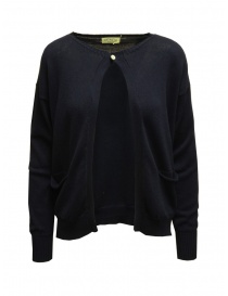 Ma'ry'ya pullover Rebecca blu navy con bottone YGK038 12NAVY