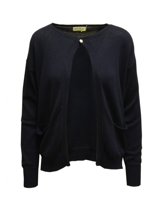 Ma'ry'ya pullover Rebecca blu navy con bottone YGK038 12NAVY maglieria donna online shopping